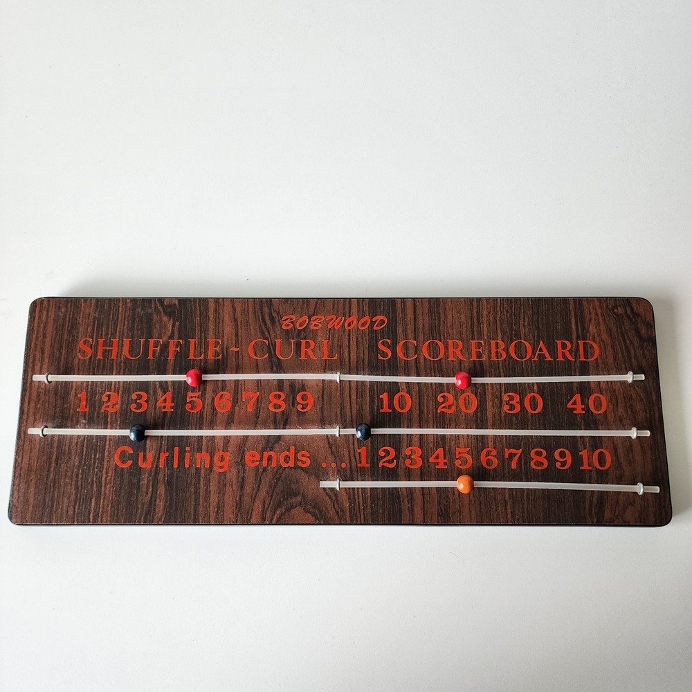 Vintage Shuffleboard Score Board‎ Curling Referee Device Scoreboard Wood 70s